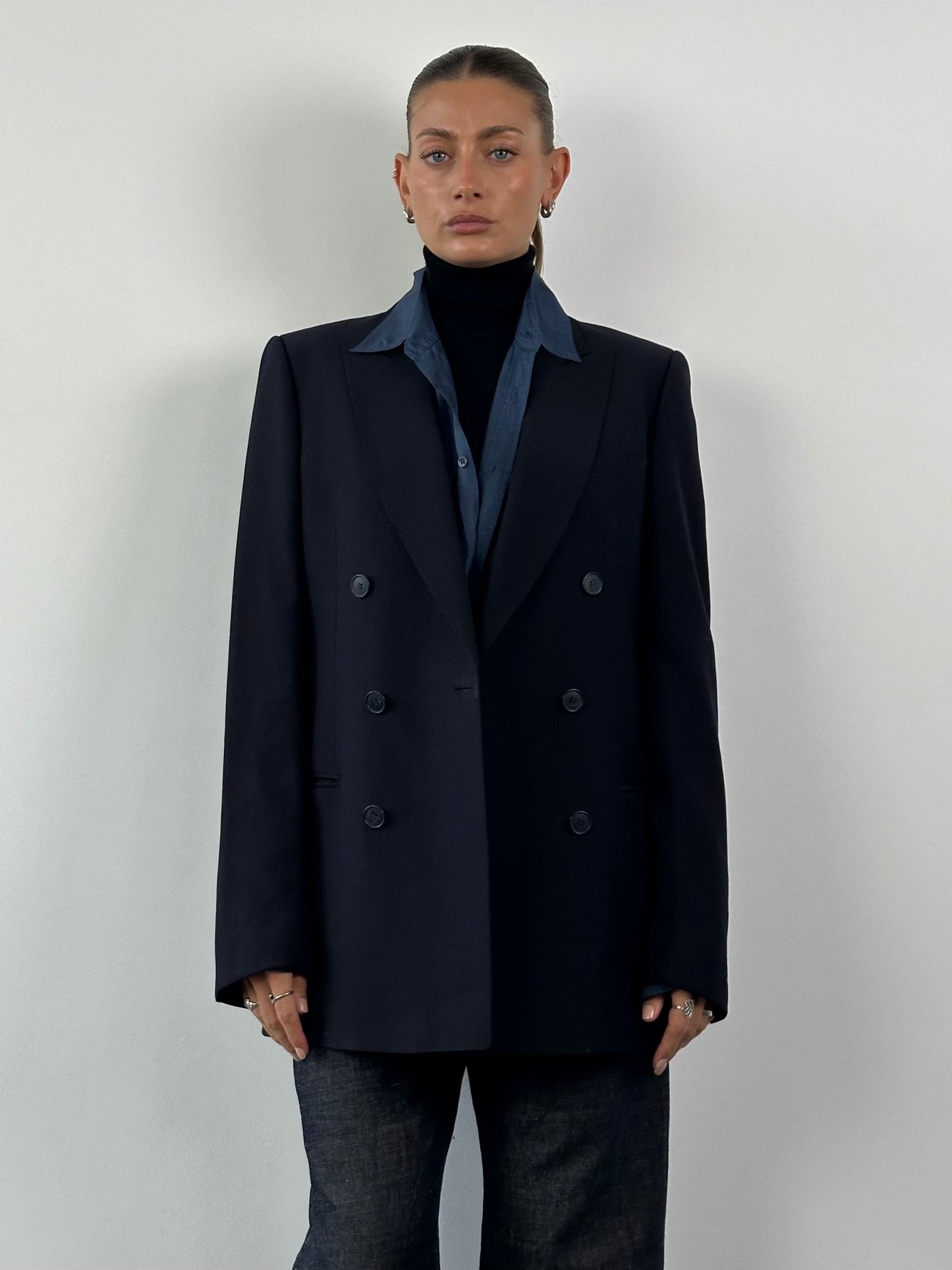 Vintage Pure Virgin Wool Double Breasted Blazer - L/XL