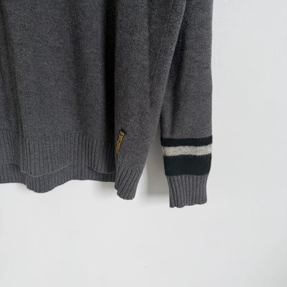 2000s armani jeans eagle knit jumper | O/S, Charcoal Grey