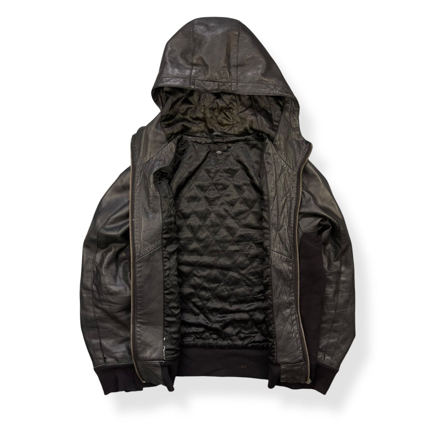 2000's Puma Limited Edition Hooded Lambskin Jacket (L) | Default Title, Black