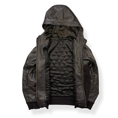 2000's Puma Limited Edition Hooded Lambskin Jacket (L) | Default Title, Black