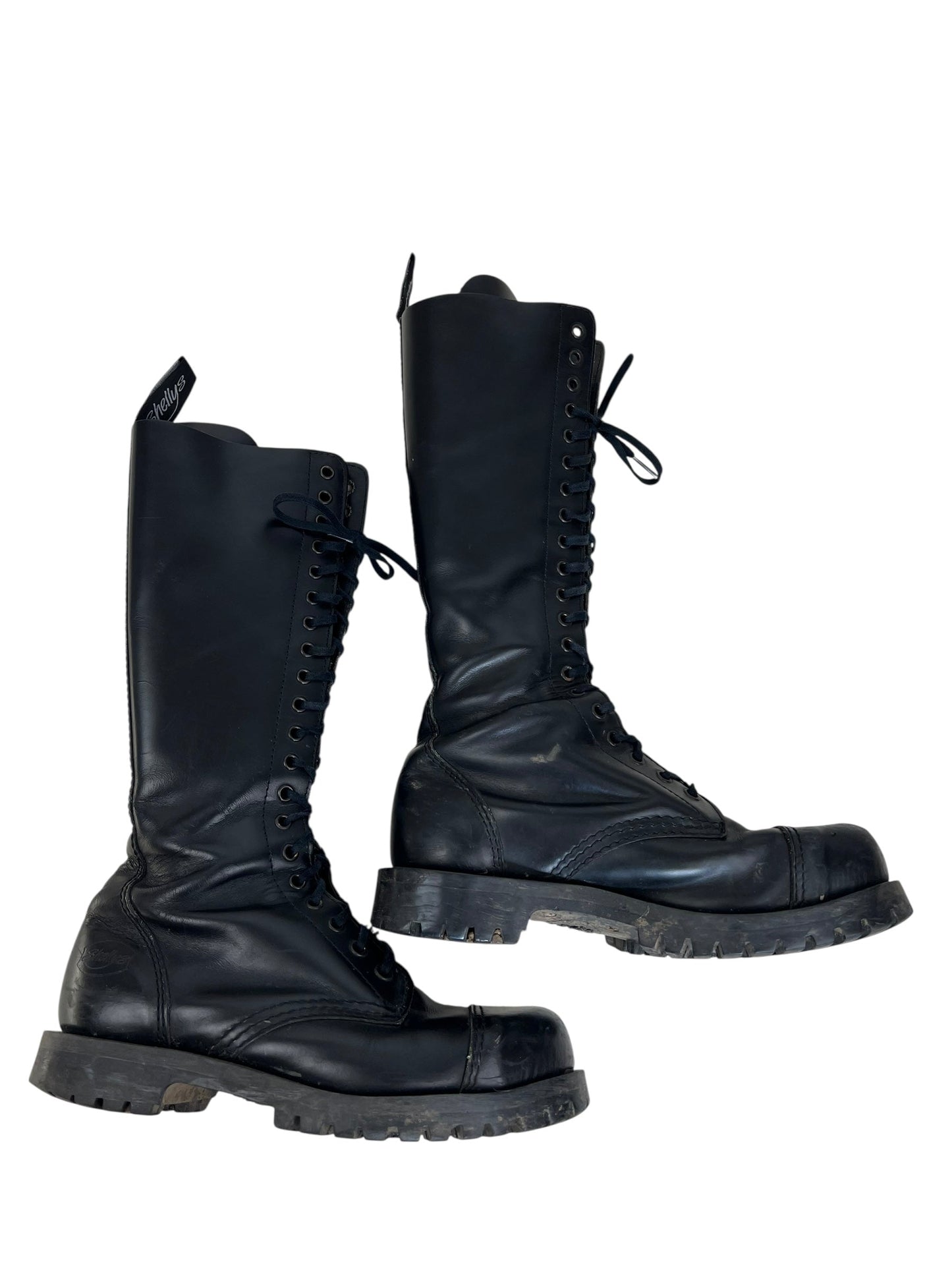 Shellys 1990s steel toe cap 20-eyelet boots | BLACK, Black