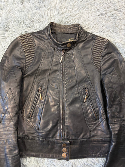 Just Cavalli 00’s Women’s Leather Rocker Biker Jacket - IT40 | O/S, Black