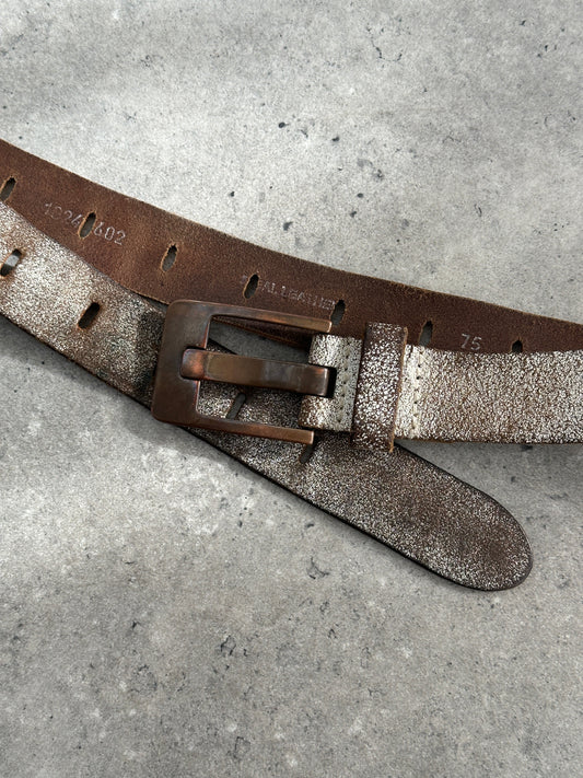 Vintage 1980s Distressed Leather Belt - W24-33