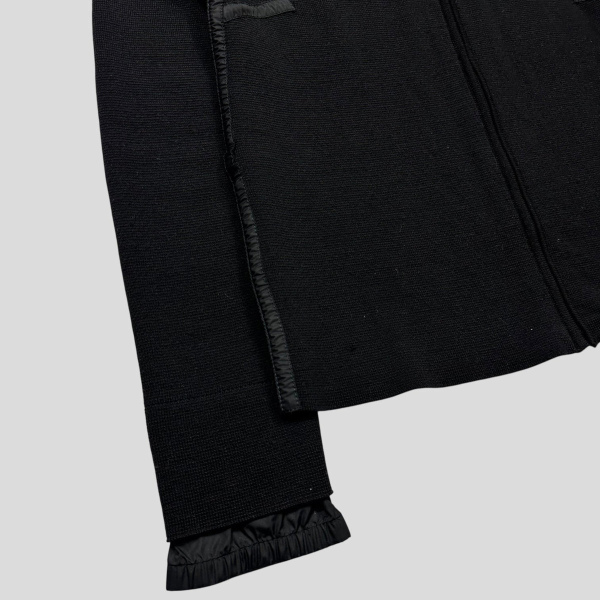 Prada Sport AW00 Ninja Hood Nylon Panel Tech Knit Cardigan - XS/S | Small, Black