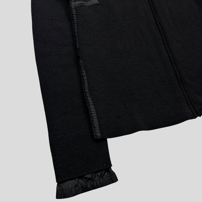 Prada Sport AW00 Ninja Hood Nylon Panel Tech Knit Cardigan - XS/S | Small, Black
