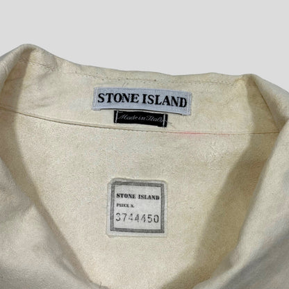 Stone Island 1997 VDM Resin Coated Suede Green Edge Jacket - XXL