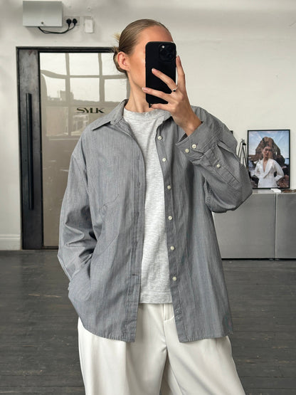 Christian Dior 1990s Stripe Cotton Shirt - L