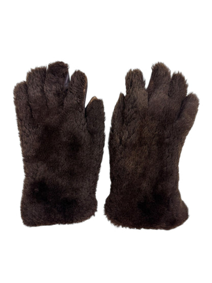 Mid-Century shearling gauntlets | O/S, Brown