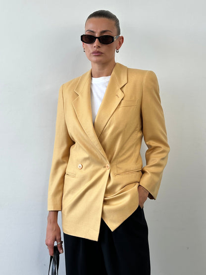 Giorgio Armani Black Label Pure Wool Fitted Blazer - S/M