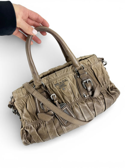 2010s Prada Tessuto Gaufre 2Way Handbag | O/S, Brown