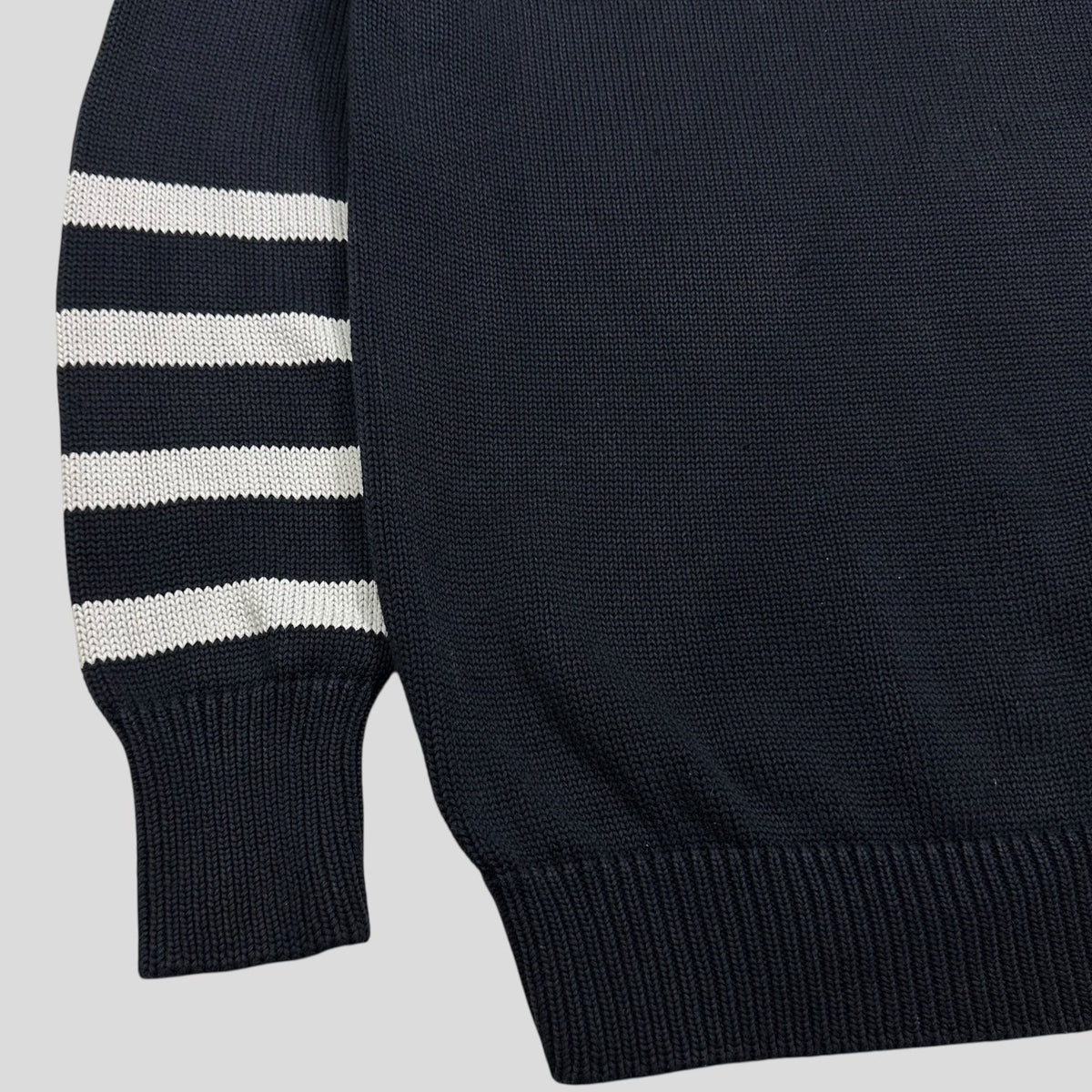 Prada Milano 2010 Chunky Striped Knit Jumper - M | Medium, Navy