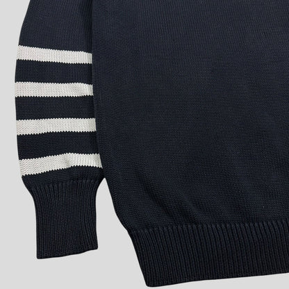Prada Milano 2010 Chunky Striped Knit Jumper - M | Medium, Navy