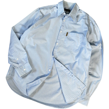 Armani Jeans 00’s Windowpane Check Shirt L | Large, Blue