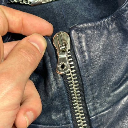 Dolce & Gabanna 00’s Blue Premium Leather Bomber Jacket - IT58 (XL)
