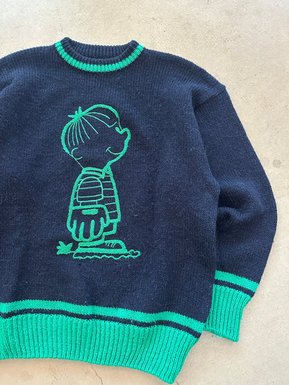 1980's Peanuts Knit Sweater - XL | Large, Red