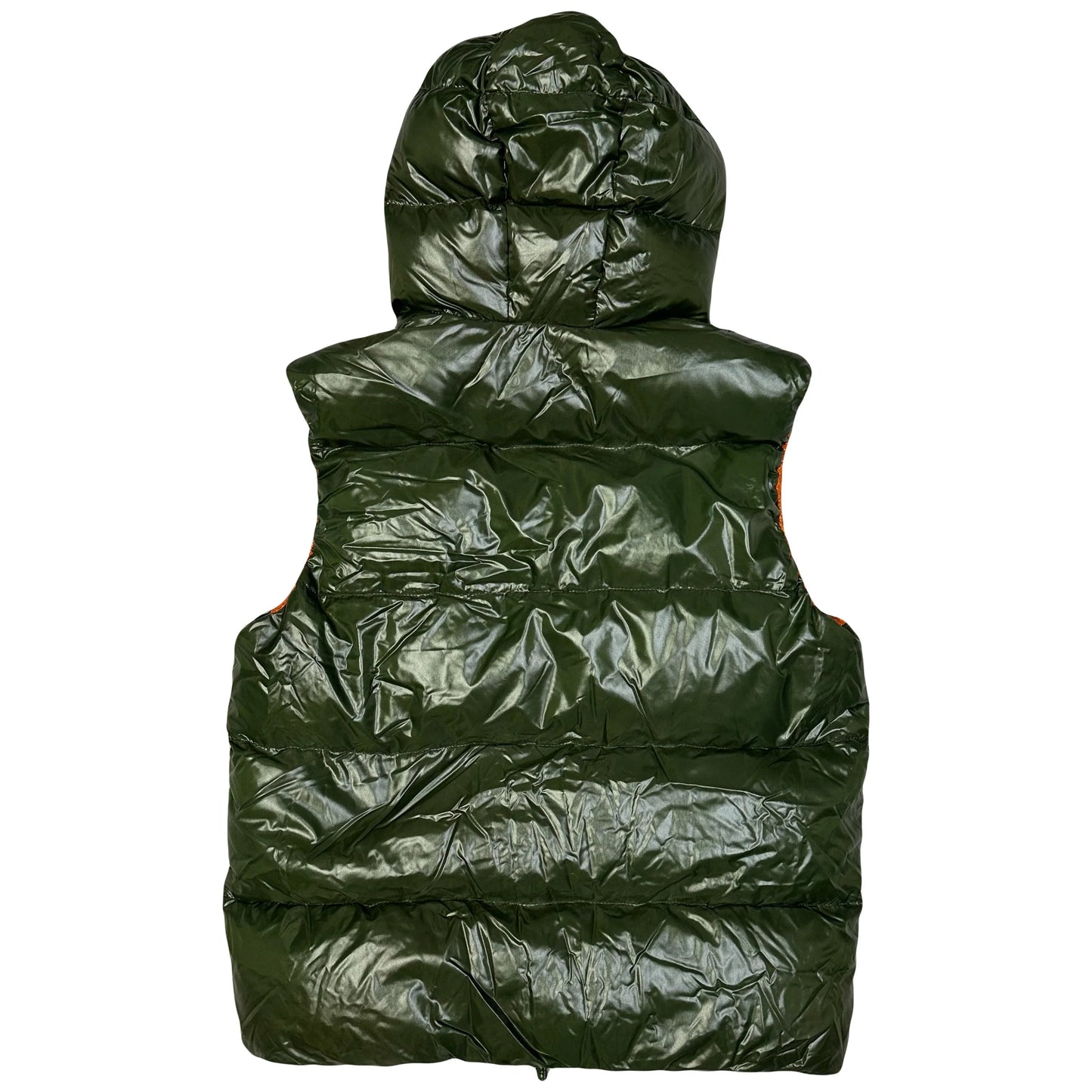 Duvetica Hooded Puffer Gilet In Khaki Green ( S )