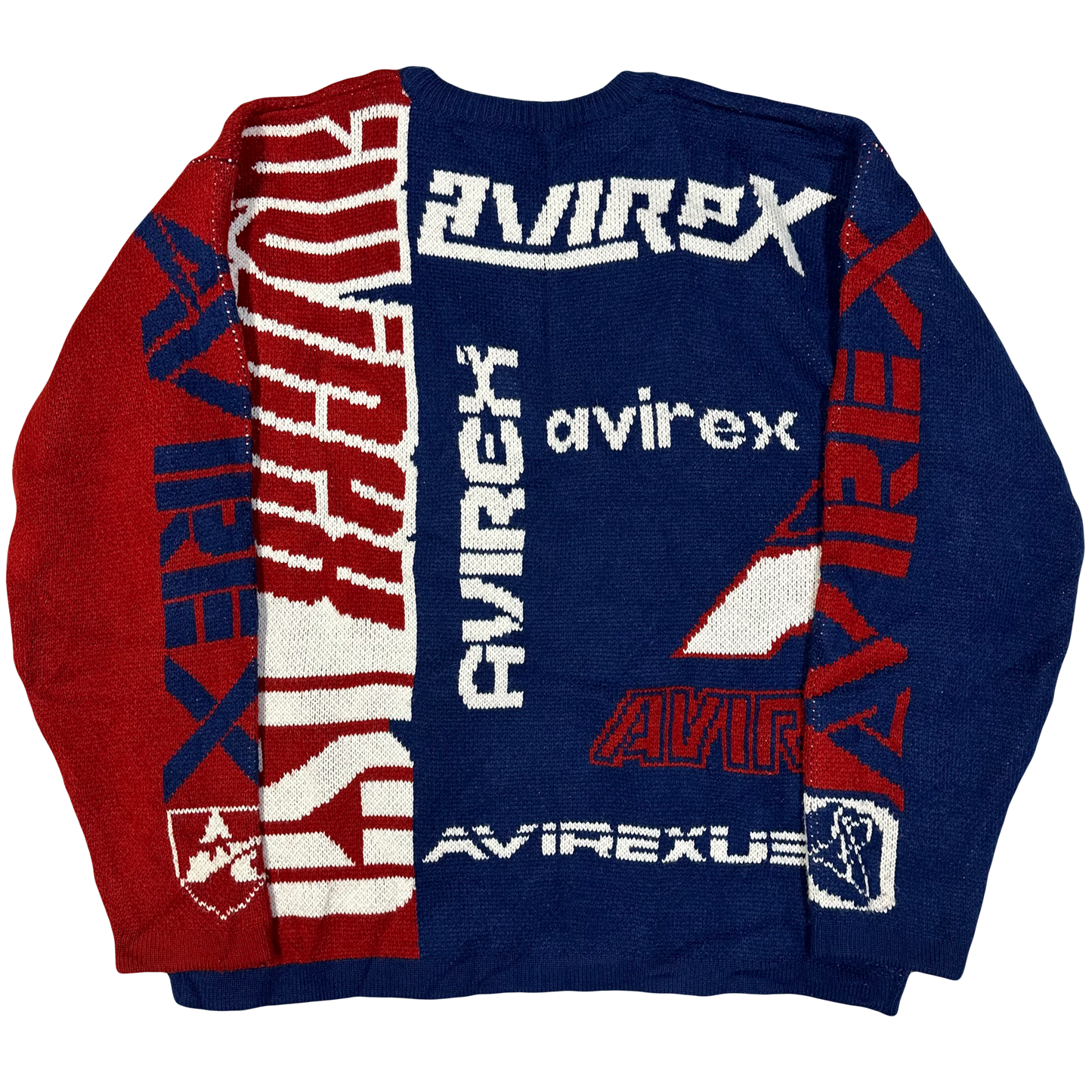 Avirex Multi Logo Knitted Sweatshirt In Red ( L )