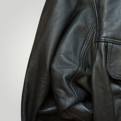 Burberry 1990's Leather Flight Jacket L