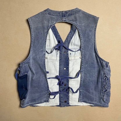 S/S 1986 Stone Blue Enzyme Wash Denim Pilots Vest