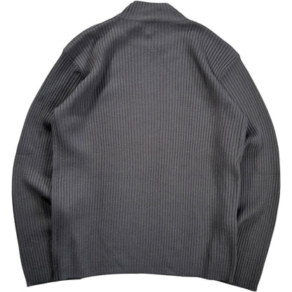 Armani Collezioni 00’s Merino Wool Shoulder Zip Jumper L | Large, Grey