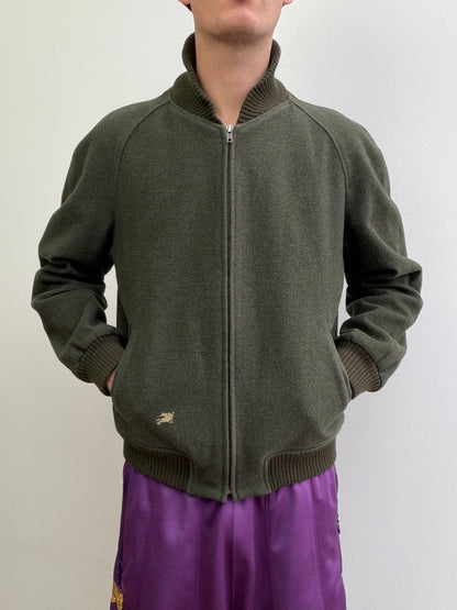 Burberry 90s Wool Bomber Jacket | Medium, Red