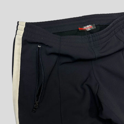 Prada Sport 00’s Polyester Ribbed Stripe Tracksuit Bottoms - M