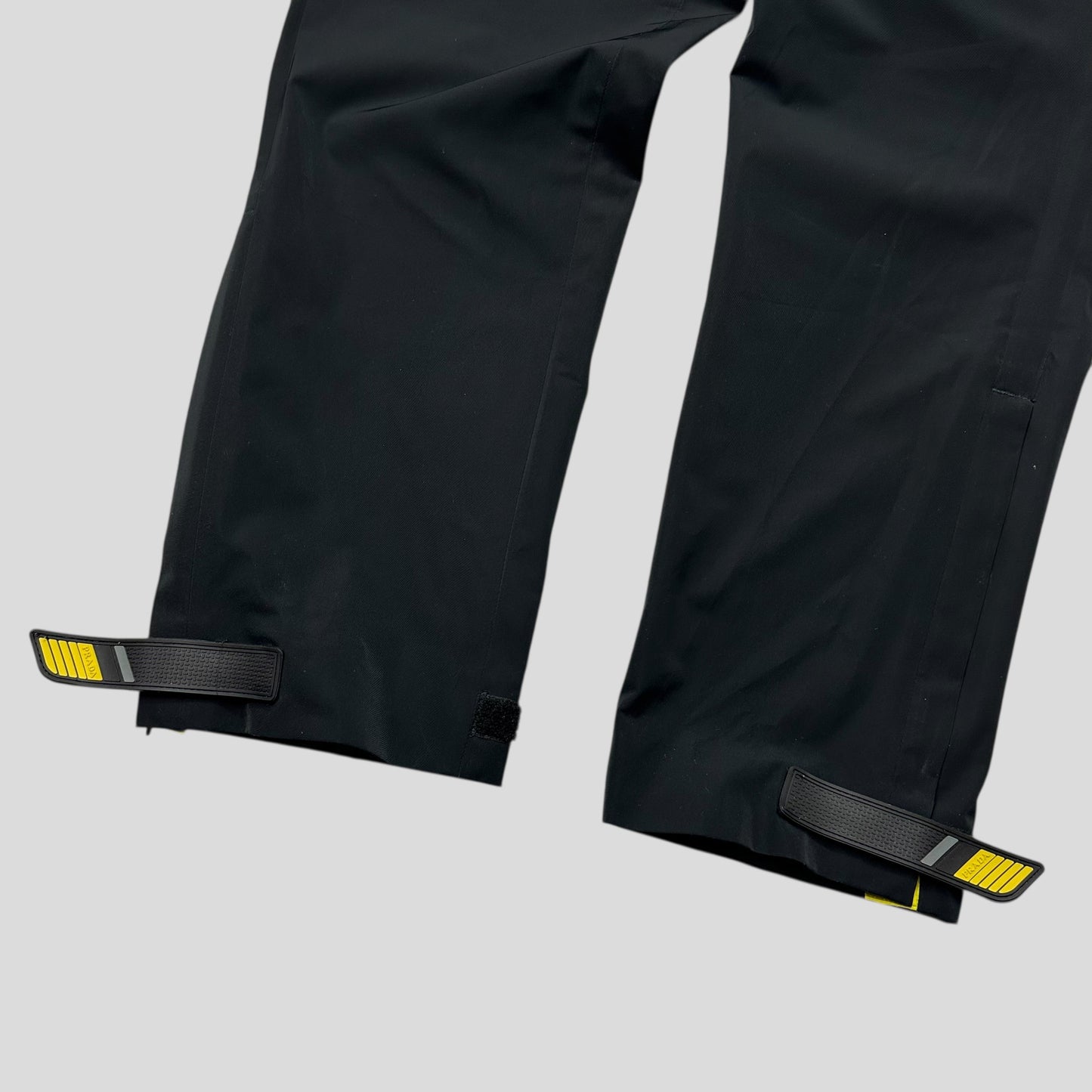 Prada 2017 Rubberised Race Logo Strap Gabardine Nylon Trousers - IT50 (L) | Default Title, Black