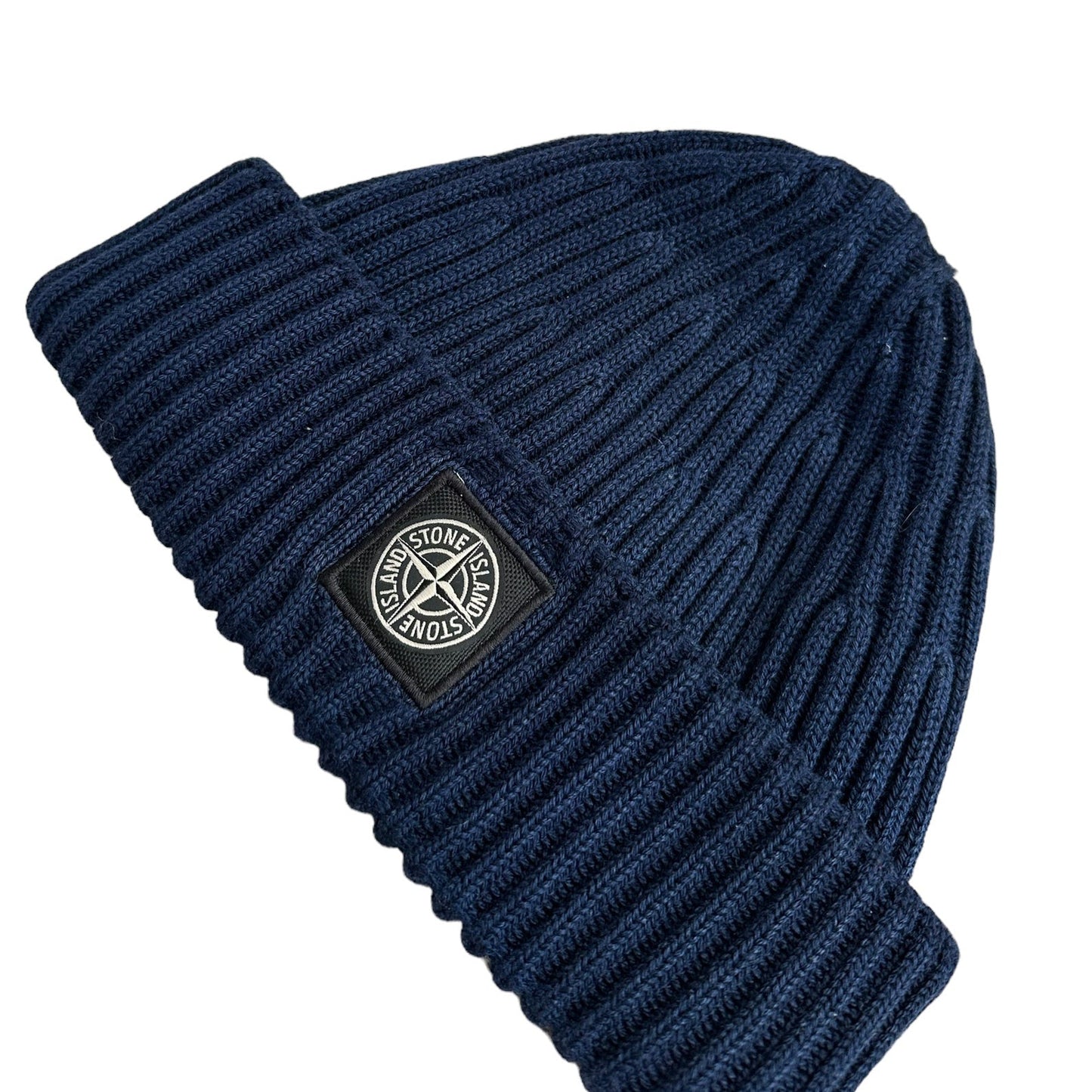 Stone Island Patch Logo Ribbed Beanie