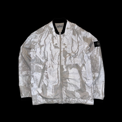 Stone Island Flowing Camo Reflex Mat Zip Up Bomber Jacket