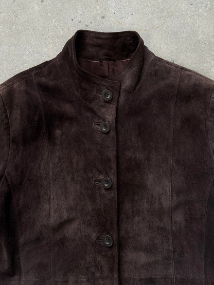 Vintage 1990s Suede Trench Coat - L