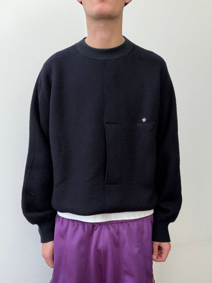 Stone Island 80s Pass-Through Pocket Jumper | X-Large, Black