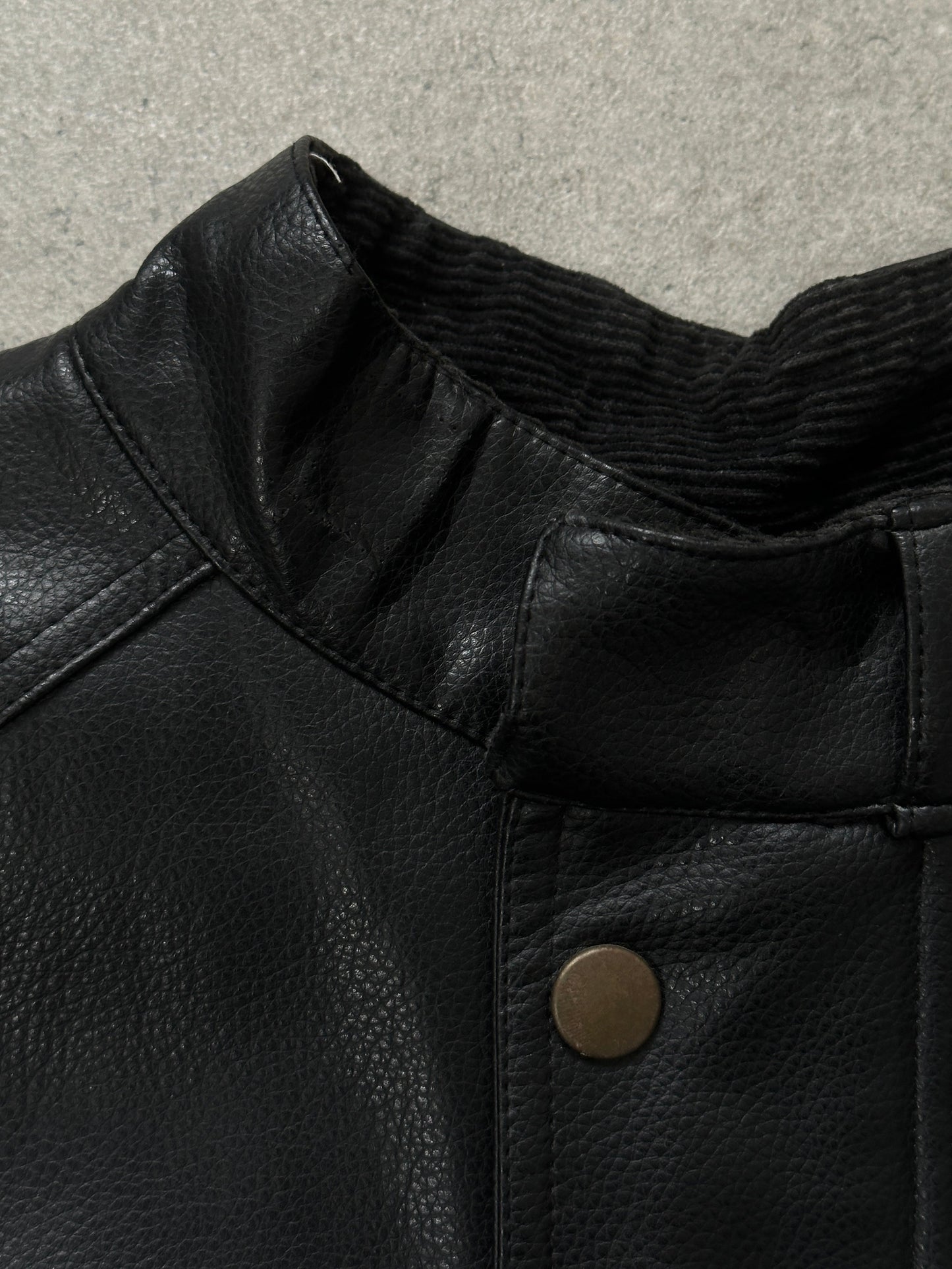 Vintage 1990s Boxy Faux Leather Jacket - M