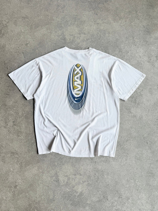 nike air max 1990s heavyweight graphic t-shirt in white, front view