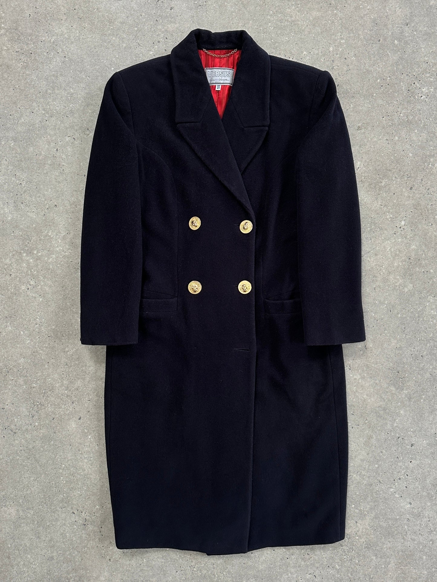 Gianni Versace Versus 1990s Bespoke Button Double Breasted Coat - M