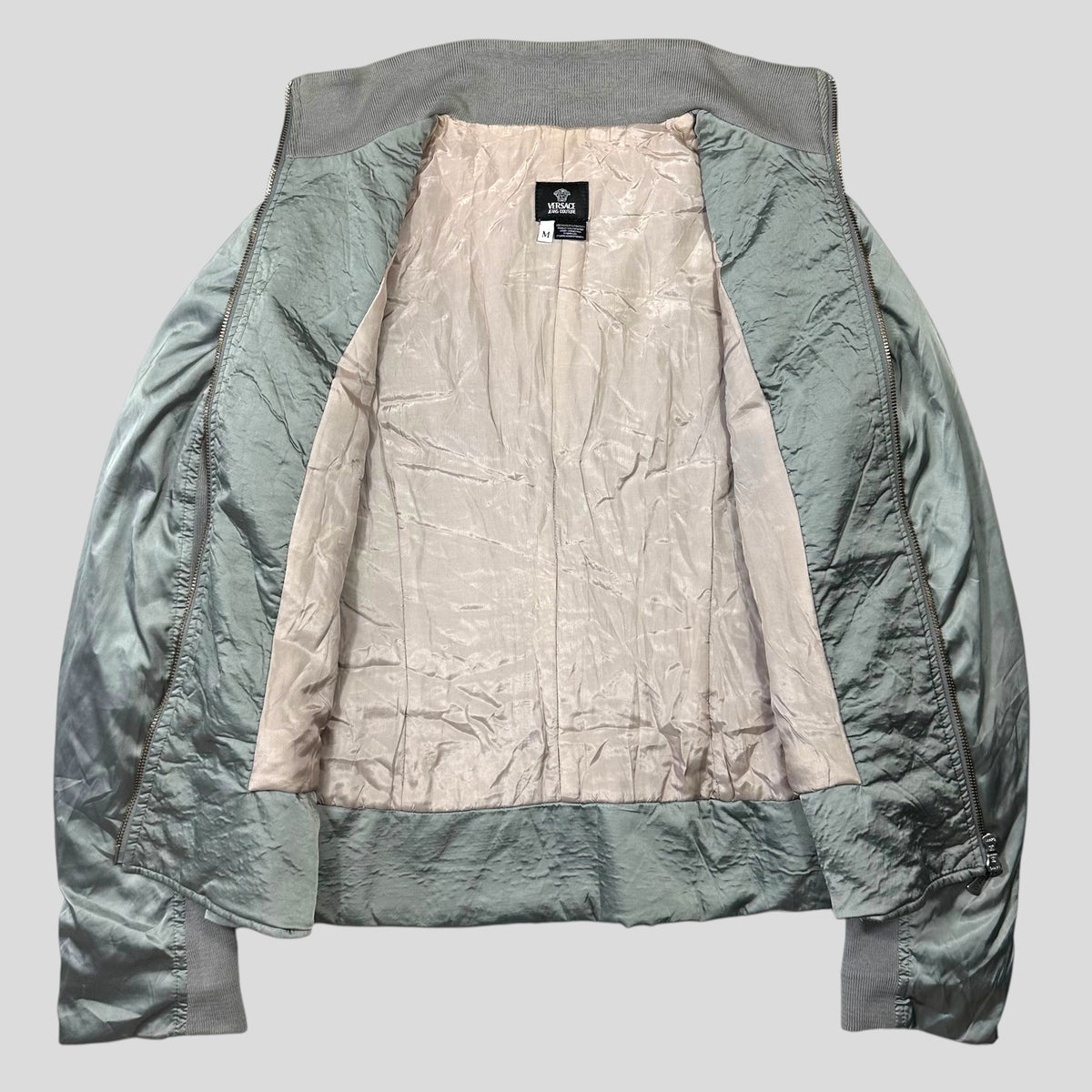 Versace 00’s VJC Astro Panelled Moto Bondage Jacket - M | Grey
