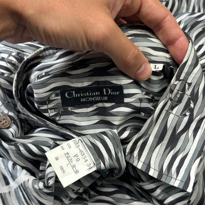 Christian Dior Monsieur 90’s Optical Illusion Spellout Logo Shirt - L/XL | Default Title, Multicoloured