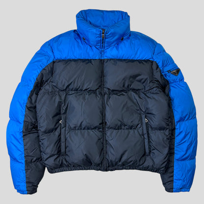 Prada 2012 Plaque Logo Bi-colour Nylon Goose Down Puffer Jacket - IT56 (L/XL) | Default Title, Blue
