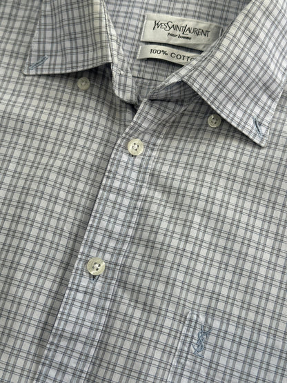 Yves Saint Laurent Pour Homme 2000s Check Pure Cotton Shirt - L