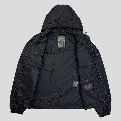 Prada Milano 2016 Nero Black Padded Nylon Windbreaker - S/M