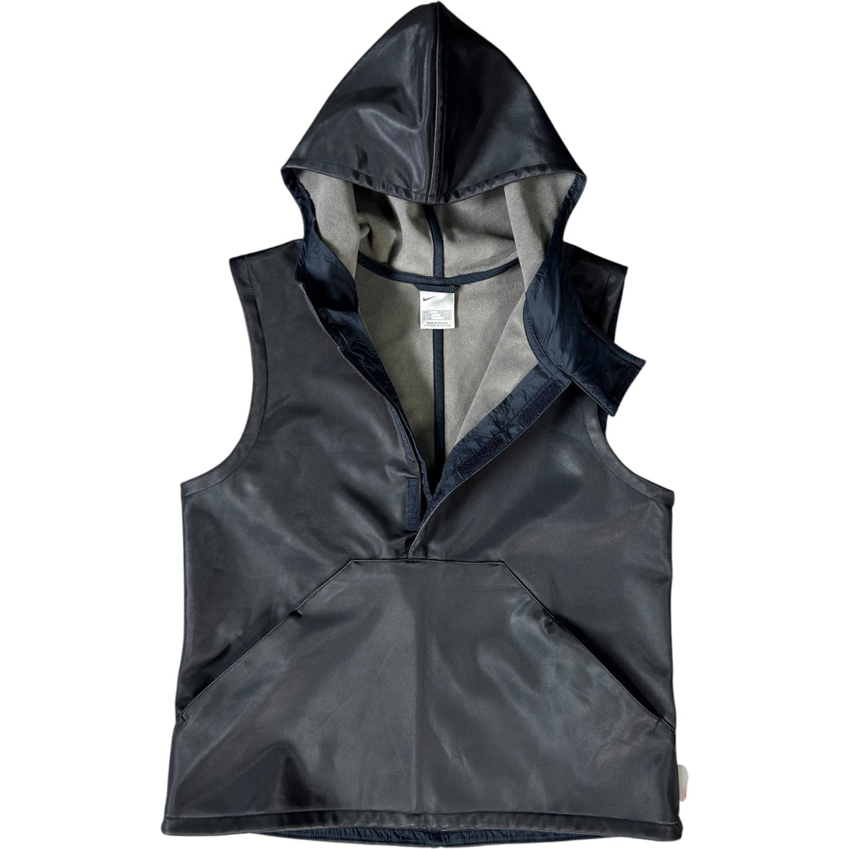 Nike 2001 Polyurethane Hooded Vest Jacket Size 14/16 | 14/16, Black