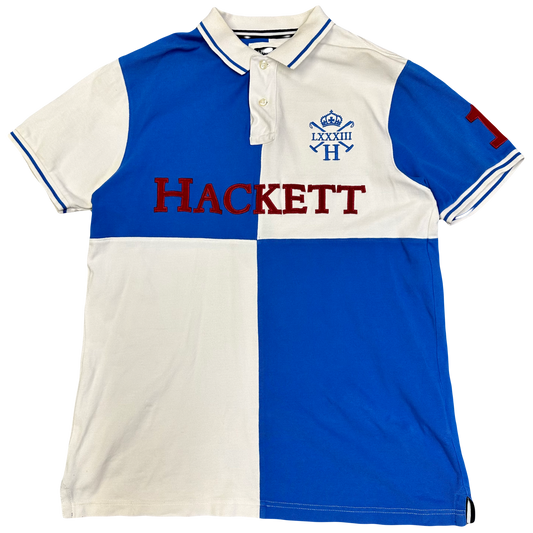 Hackett Polo In Blue & White ( XL )