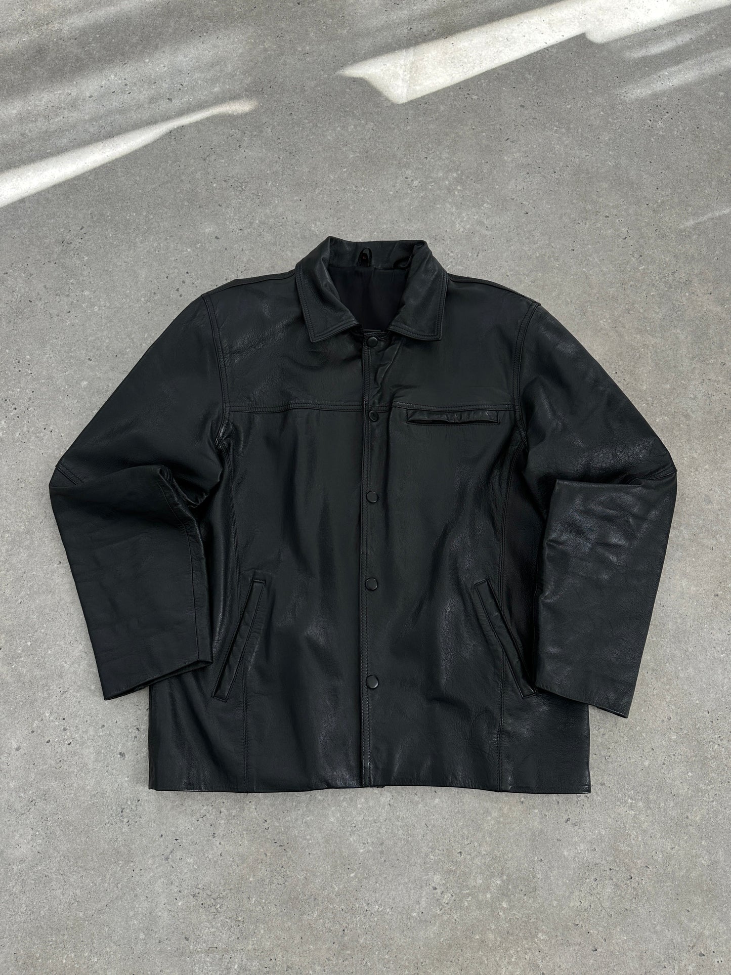 Vintage Minimal Leather Jacket - M/L