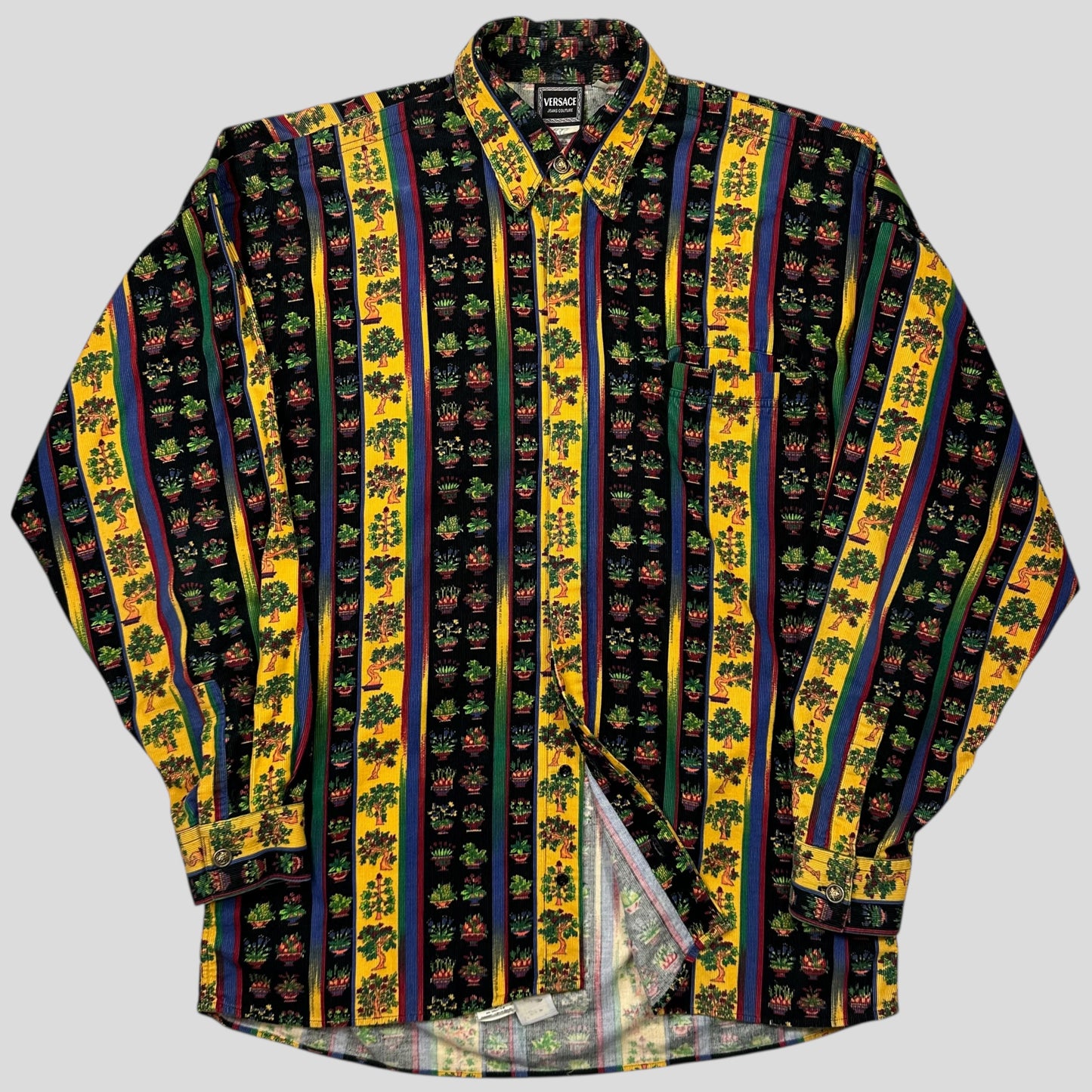 Versace Jeans Couture 1990’s Bonsai Plants Corduroy Shirt - M (L/XL) | Default Title, Red