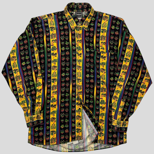 Versace Jeans Couture 1990’s Bonsai Plants Corduroy Shirt - M (L/XL) | Default Title, Red
