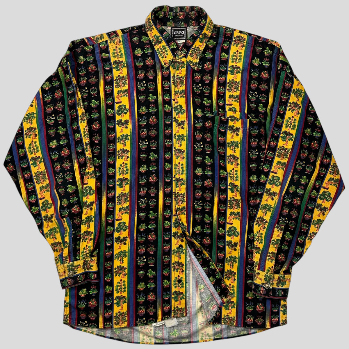 Versace Jeans Couture 1990’s Bonsai Plants Corduroy Shirt - M (L/XL) | Multicoloured