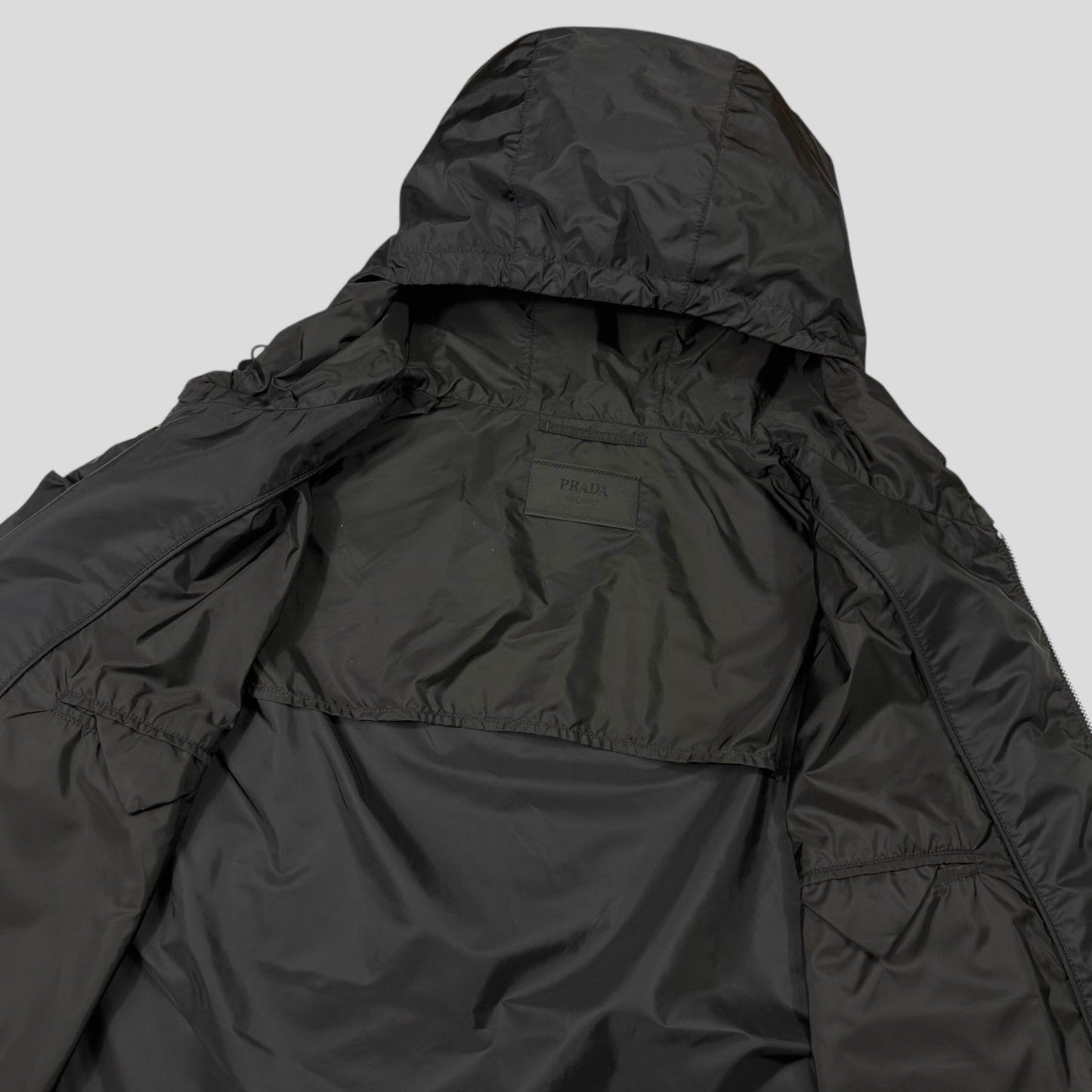 Prada Milano 2024 Triangle Badge Re-Nylon Anorak Windbreaker Jacket - XXXL