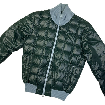 Duvetica Square Stitch Puffer Jacket In Dark Green & Blue ( M )