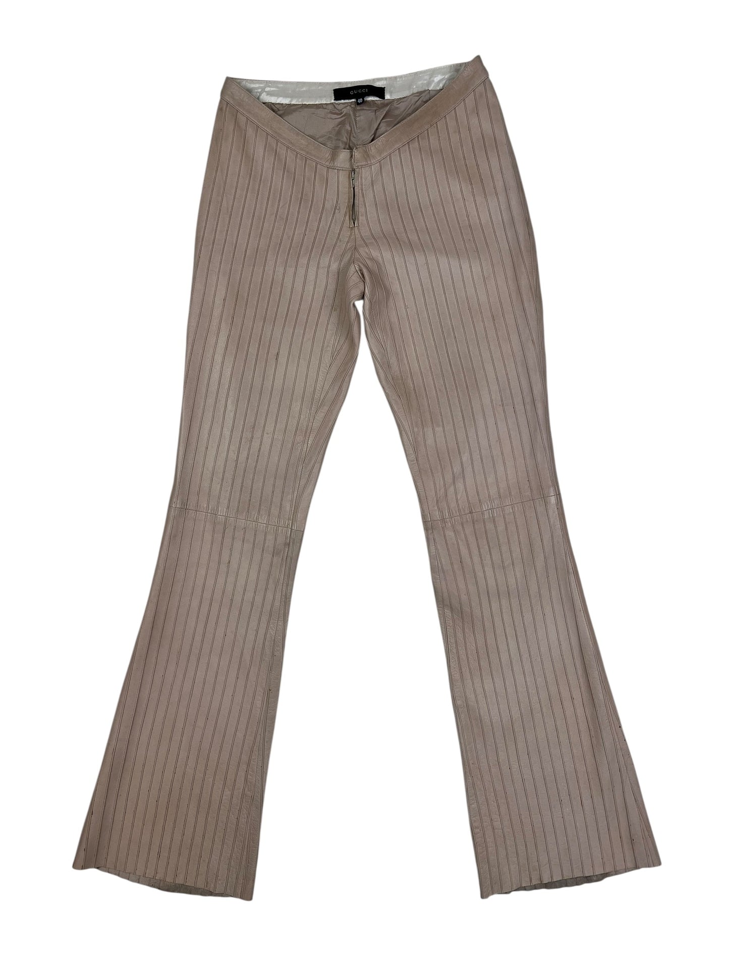 Gucci F/W 1999 leather pinstripe trousers Tom Ford era