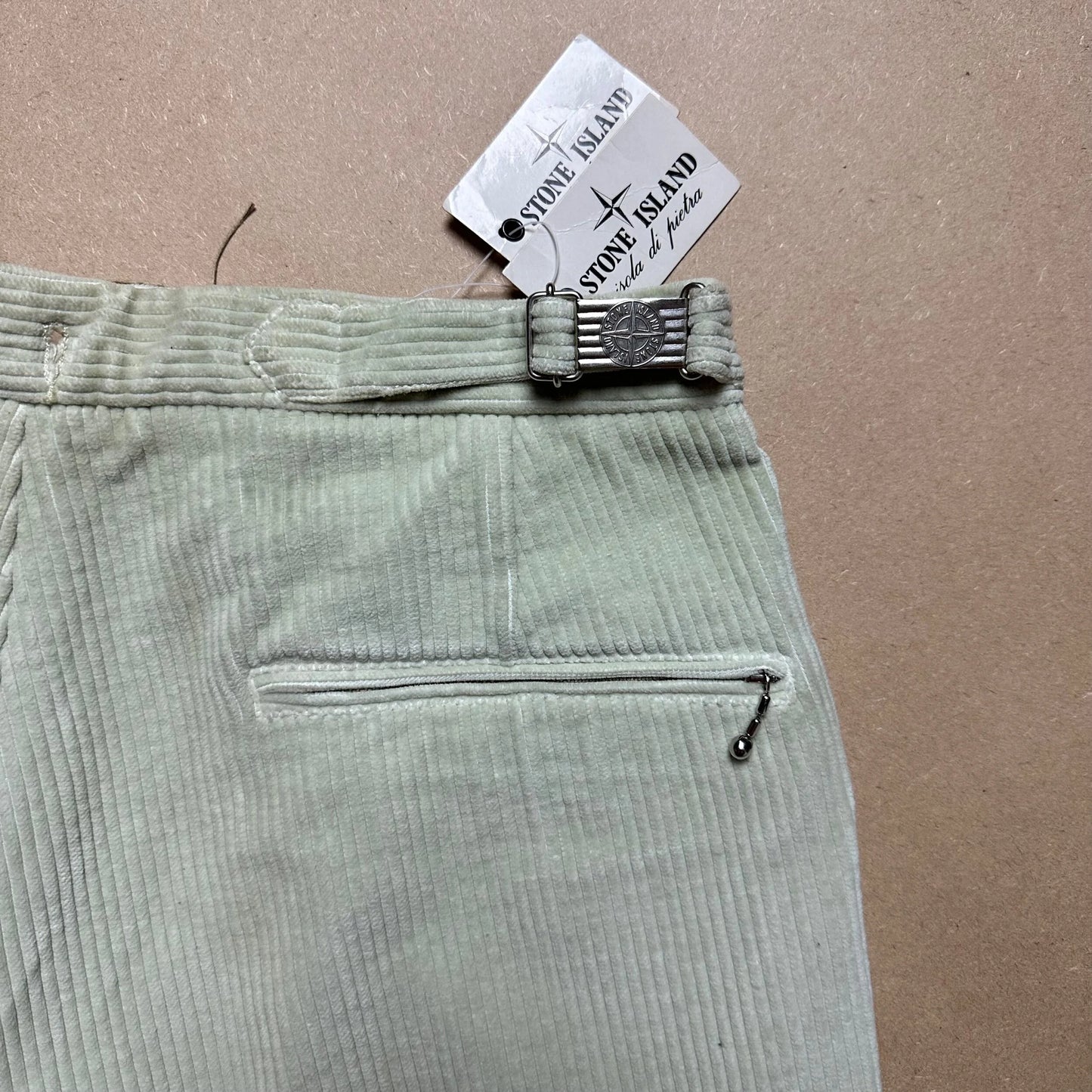 80s Cream Jumbo Corduroy Racing Pants