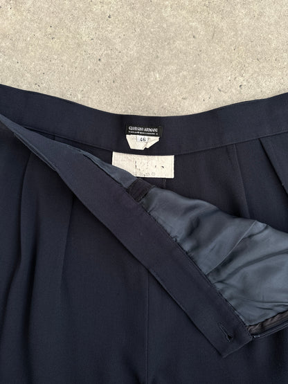 Giorgio Armani 1990s Pure Wool High Waisted Tapered Trousers - W28